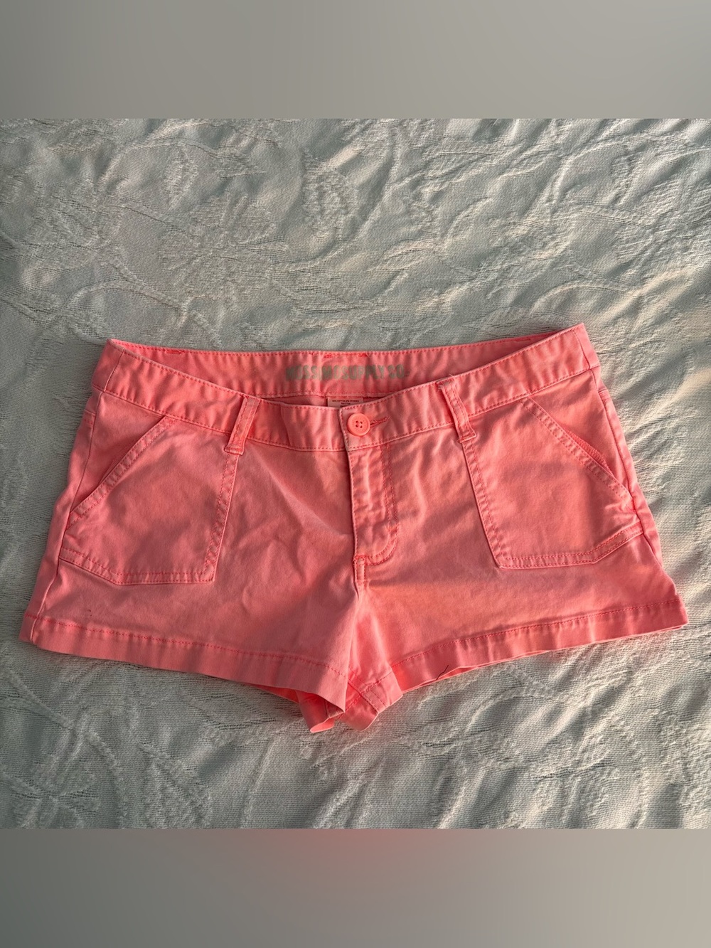 Mossimo Supply Co Peach Coral Chino Micro Shorts Size 11